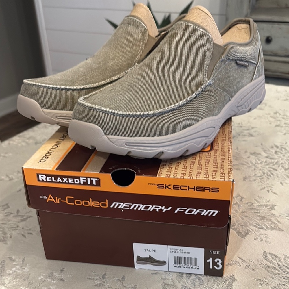 Skechers Men's Taupe Slip-On Shoes